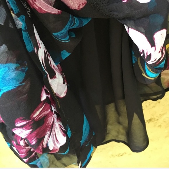 Forever 21 Black Flowered Spaghetti Strap Dress M - Picture 5 of 8